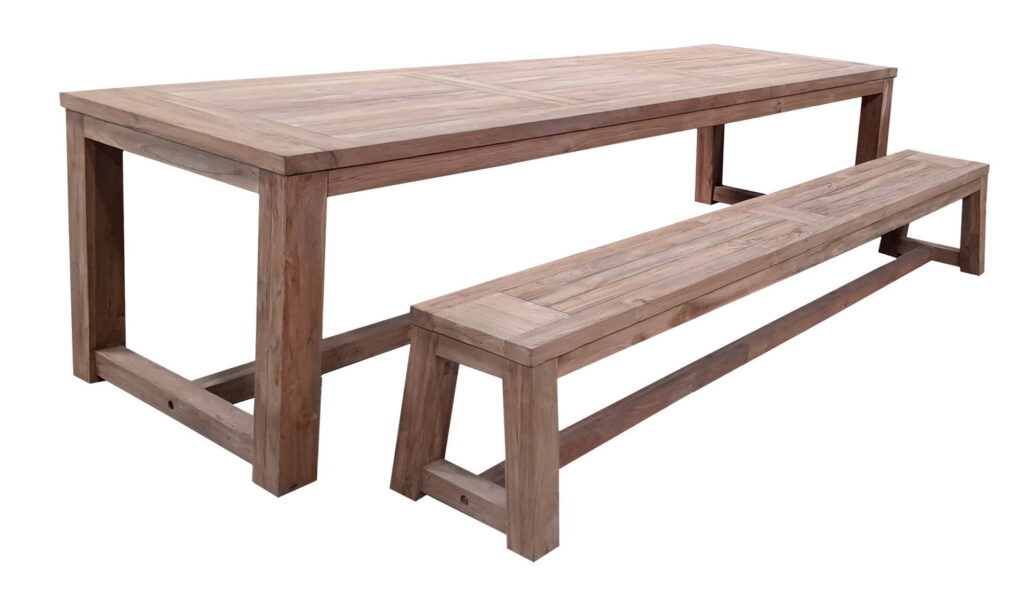 Table : 300x95x76 / Bench : 270x35x45 cm