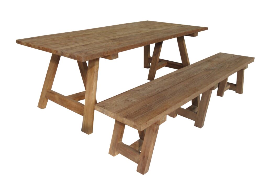 Betesia Bench Set => Table : 220x100x75 cm / Bench : 220x42x45 cm