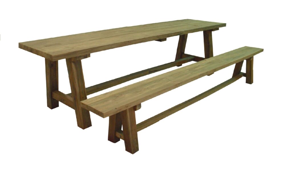 Molly Bench Set => Table : 280x70x78 cm / Bench : 280x28x47 cm