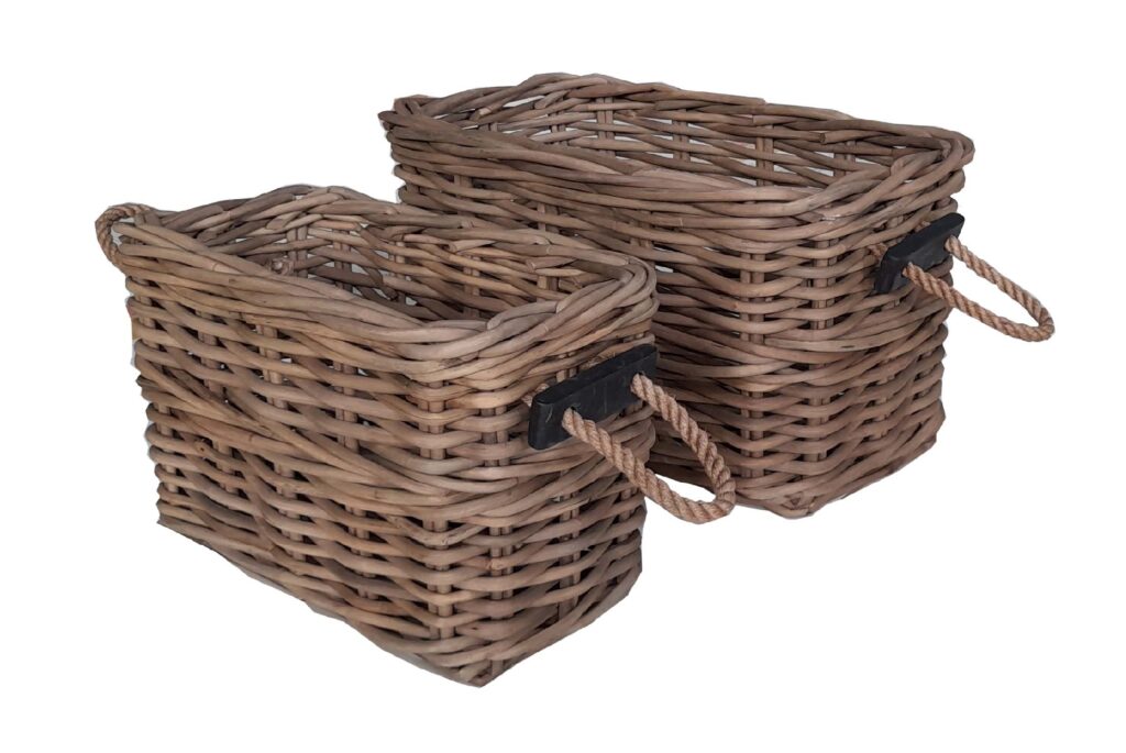 Tansen Basket set of 2 with rope handle